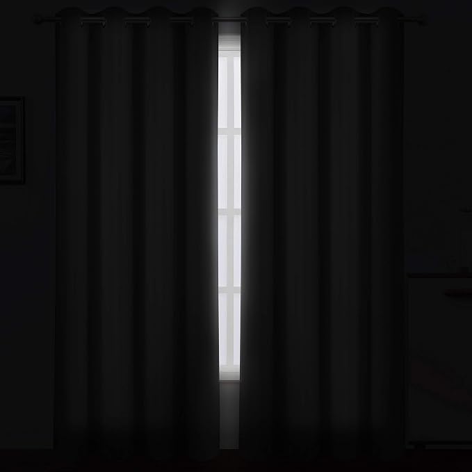Grey Blackout Curtains/52 x 95 Inch/Set of 2 Panels Thermal Insulated Room Darkening Curtains for Bedroom