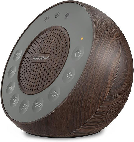 HOUSBAY Sound Machine White Noise for Sleep with Wood Grain | 31 Soothing Sounds, 5W Loud Stereo Sound, Auto-Off Timer, Adjustable Volume, Sleep Machine for Baby, Kid, Adult