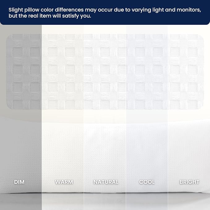 ZonLi Waffle Weave Body Pillow for Adults Side Sleeper - Memory Foam Insert Long Body Pillow 20 x 54 Inch, Gift for Men Women, White