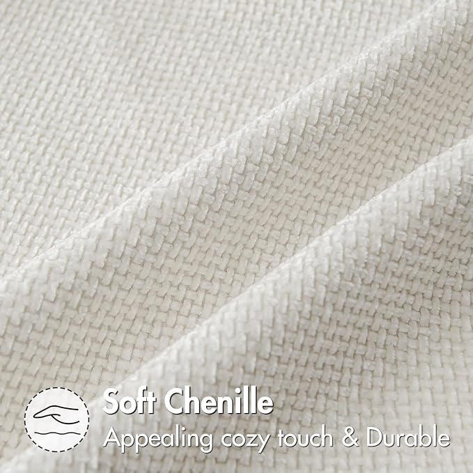 MIULEE Decorative Couch Throw Pillow Covers 18x18 in Pure White 2 Pack | Modern Boho Accent, Soft Chenille Pillow Covers, Farmhouse Cushion Cases for Home Decor Bed Sofa Living Room