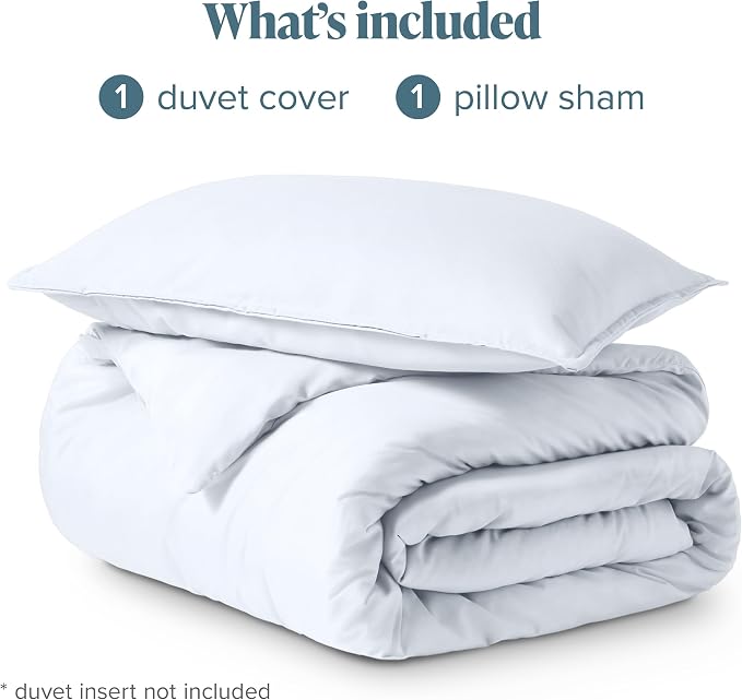 Bare Home Duvet Cover Set 1800 Ultra-Soft (Twin/Twin XL, White) | Lightweight, Cooling, Breathable, Premium 1800 Ultra-Soft, All-Season