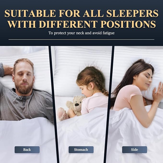 COZSINOOR Bed Pillows for Sleeping Queen Size Set of 2 | Hotel Quality Breathable Cooling Down Alternative Microfiber Filled for Back, Stomach, Side Sleepers Skin-Friendly