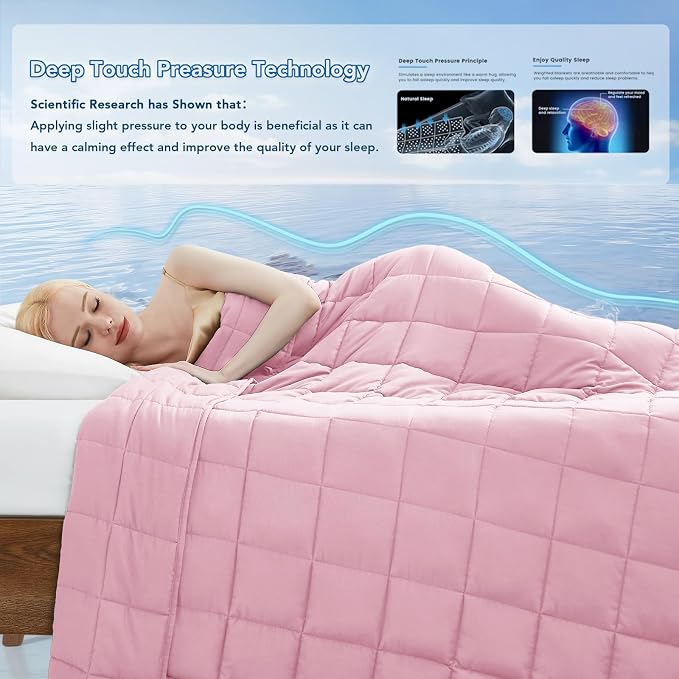 Weighted Blanket for Adults (20 lbs, 60" x 80") Queen Size Soft Cooling Heavy Blanket Sleeping, Apply to 190-210 lbs Body, Thick Breathable Blanket with Glass Bead, Easy Care