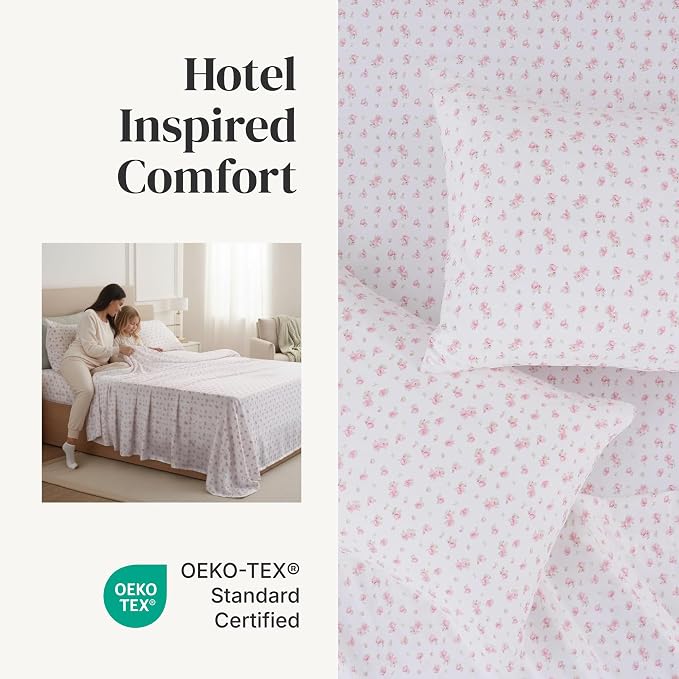Modern Threads Silky Soft Microfiber and Wrinkle Free Sheets - Luxurious Microfiber Bed Sheets Includes Flat Sheet, Fitted Sheet with Deep Pockets, & Pillowcases Ivory, Full