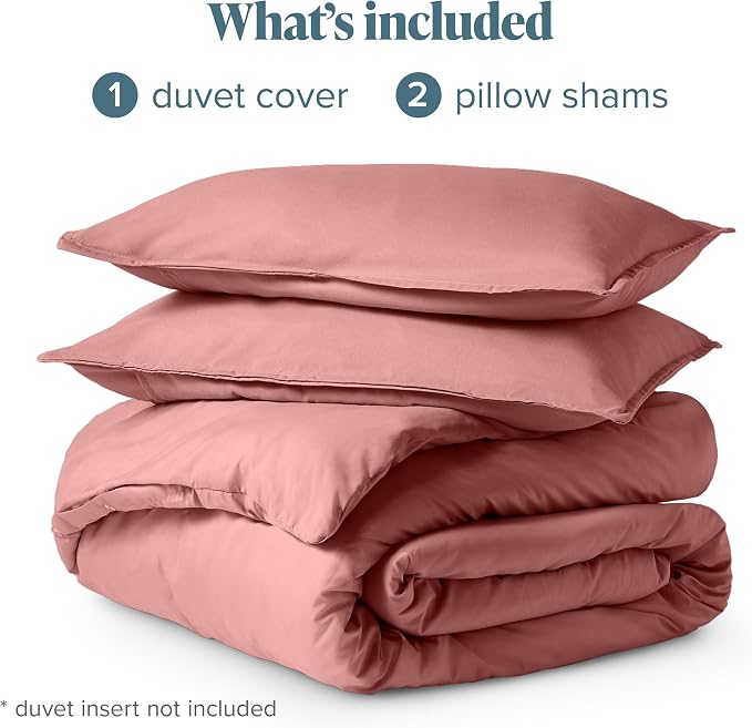 Bare Home Duvet Cover Set 1800 Ultra-Soft (King, Dusty Rose) | Lightweight, Cooling, Breathable, Premium 1800 Ultra-Soft, All-Season