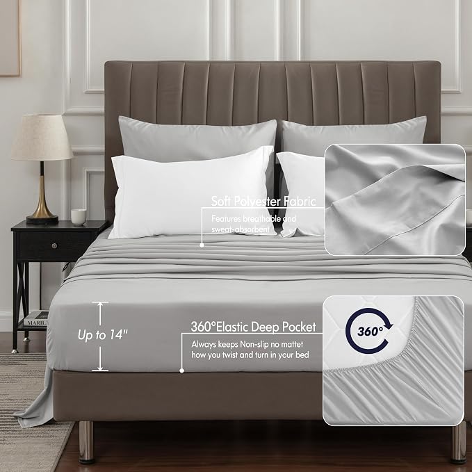 BEDELITE King Size Comforter Set 7 Pieces Bed in A Bag - Soft Microfiber Reversible White Bed Set with Comforters, Sheets, Pillowcases & Shams, Cozy Luxury Bedding Sets for All Season | Soft All Season Down-Alternative Comforter, Sheets, Pillowcases & ...
