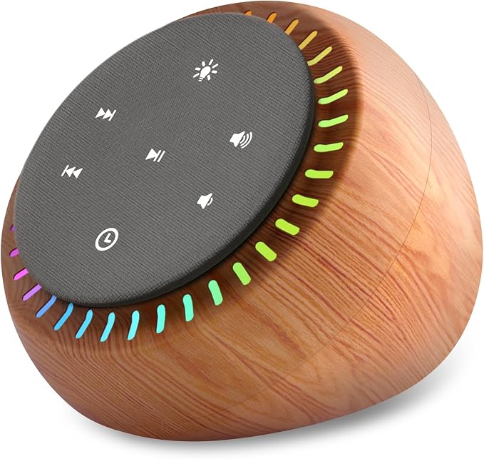 DreamSky Sound Machine for Sleep, White Noise for Sleeping Adults & Baby | Brown Noise Fan for Office Privacy & Noise Canceling, 26 Sounds & RGB Night Light, USB-C Powered for Home Travel