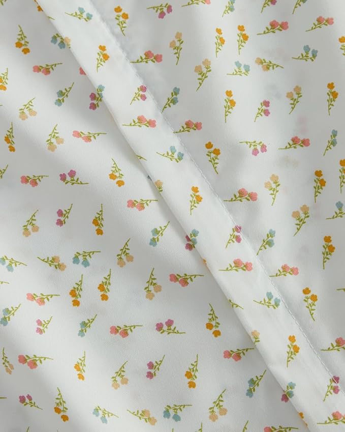 Duvet Cover Queen Size - Floral Duvet Cover - 3 Piece - Petite Garden | Soft Floral Duvet Cover 90 x 90 with 2 Pillow Shams, Zipper Closures & Ties, Floral Bedding for Women, Men, Kids & Teens