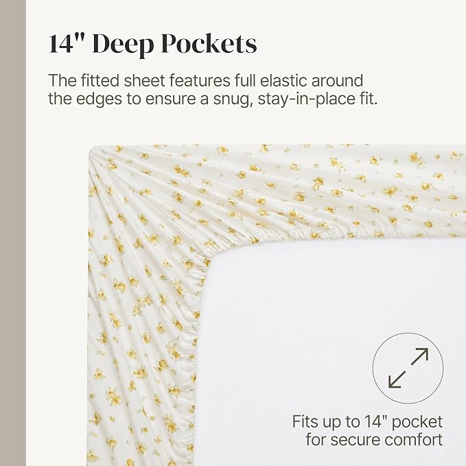 Modern Threads Silky Soft Microfiber and Wrinkle Free Sheets - Luxurious Microfiber Bed Sheets Includes Flat Sheet, Fitted Sheet with Deep Pockets, & Pillowcases Sweet Rose Gold, King