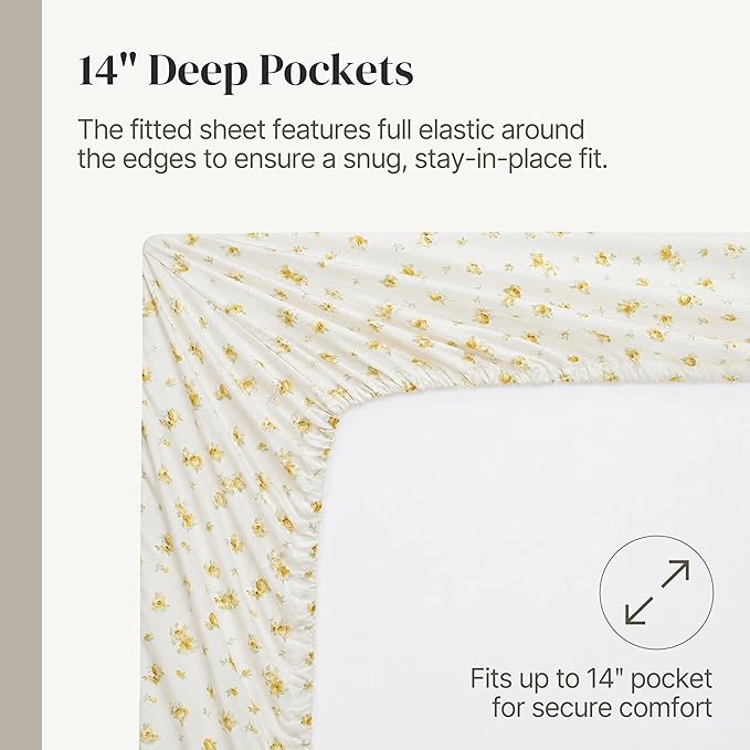 Modern Threads Silky Soft Microfiber and Wrinkle Free Sheets - Luxurious Microfiber Bed Sheets Includes Flat Sheet, Fitted Sheet with Deep Pockets, & Pillowcases Sweet Rose Gold, Queen