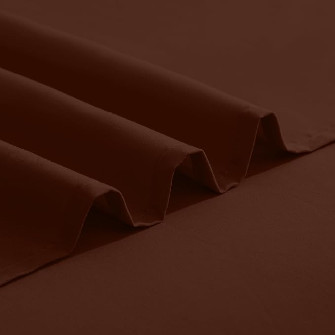 Elegant Comfort Luxurious 1500 Premium Hotel Quality Microfiber Three Line Embroidered Softest 4-Piece Bed Sheet Set, Wrinkle and Fade Resistant, California King, Chocolate Brown