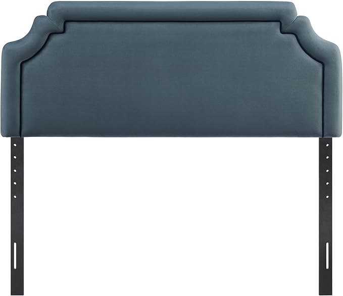 Modway Magnolia King Size Stain-Resistant Performance Velvet Headboard in Cadet Blue Midnight - Padded Cushioned Headboard with Adjustable Mounting Positions