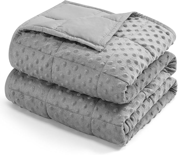 25lbs Weighted Blanket for Adults, 80"x87" King Size Heavy Blankets | Soft Raised Minky Dot Texture, Reversible Cooling & Cozy for All Seasons, 7-Layer Design for Even Weight, Machine Washable