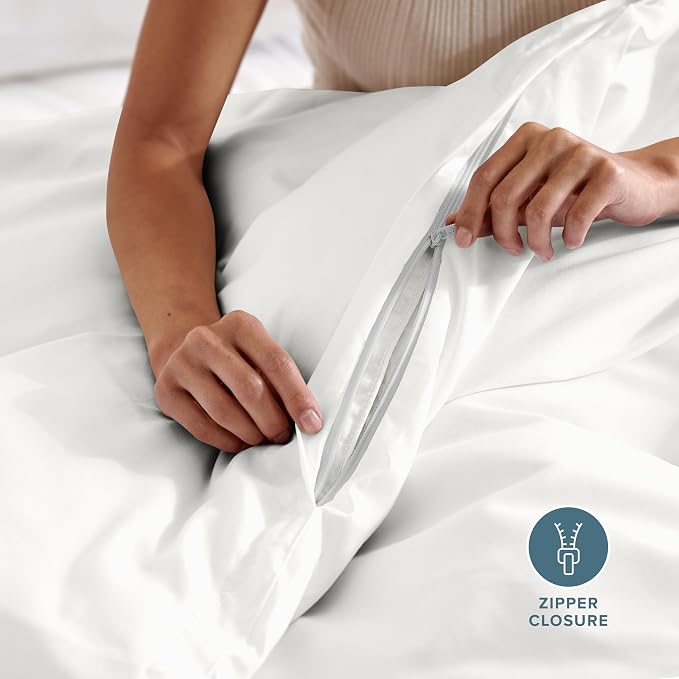 Bare Home Duvet Cover Set 1800 Ultra-Soft (Twin/Twin XL, Antique White) | Lightweight, Cooling, Breathable, Premium 1800 Ultra-Soft, All-Season