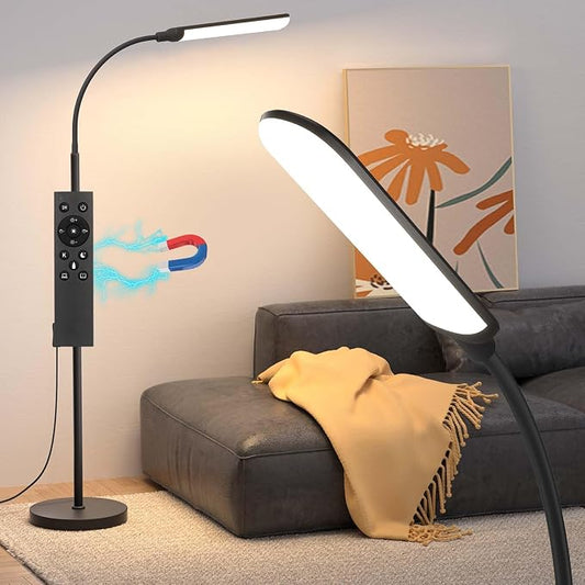 Aisutha LED Floor Lamp, 18W Super Bright Floor Lamp for Living Room, Adjustable Stepless Colors & Brightness Standing Lamp, Eye Caring Reading Light with Remote | Adjustable Stepless Colors & Brightness Standing Lamp, Eye Caring Reading Light with Remo...