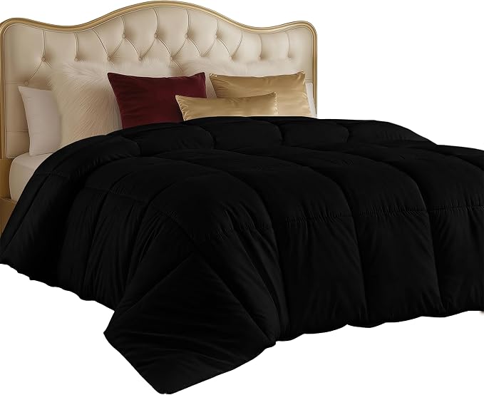 Utopia Bedding Duvet Insert, Comforters Queen Size 88 x 88 Inches, Black | Cozy All Season Comforter for Kids and Teens, Unisex, Down Alternative Fill, Soft Microfiber Shell, Machine Washable.