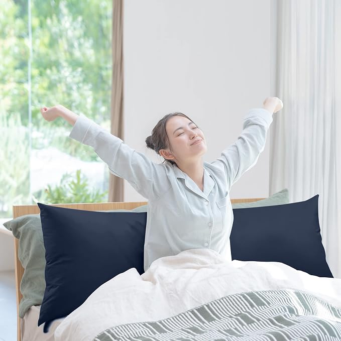 Utopia Bedding Full Body Pillow for Adults (Navy, 20 x 54 Inch), Long Pillow Insert for Sleeping, Ideal for Side Sleepers | Large Body pillows for Adults, Plush Support, Pregnancy Pillow Insert for sleeping, helps maintain body contour, 20x54 inches