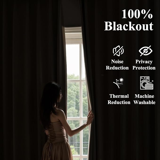 WEST LAKE Extra Long Pinch Pleated Blackout Curtain Panels for Bedroom | Sand Linen Blended Room Darkening Drapes 102 Inches Length,French Pleat Living Room Window Treatment,60"Wx102"Lx1