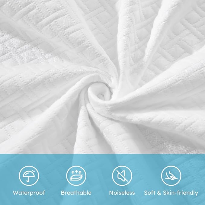 Cozymaker TwinXL Size 100% Waterproof Mattress Protector with Deep Pockets | Fits 8"-21" Mattresses, 3D Air Fabric, Soft Breathable Noiseless Cooling Bed Mattress Pad Cover, Machine Washable