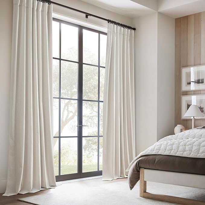 QJmydeco Custom Made Curtains 86 Inches Long for Bedroom 2 Panels Set, Blackout Drapes for 84-88 Inch Tall Window Curtains Living Room Modern Farmhouse (W50 x L86) Back Tab/Rod Pocket Cream Ivory