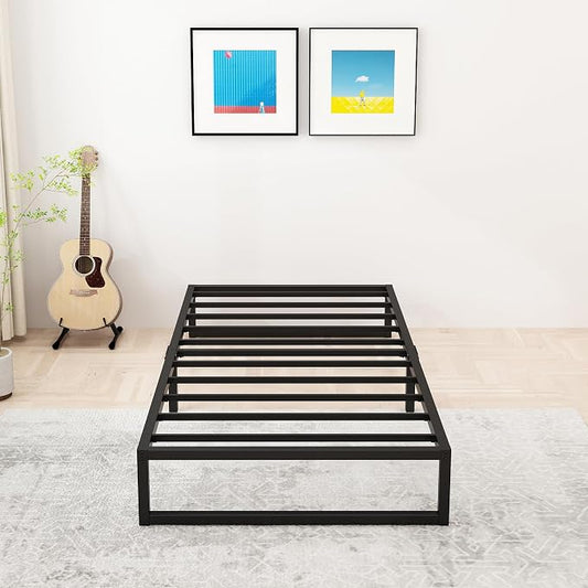 Lutown-Teen 12 Inch Twin XL Bed Frames with Heavy Duty Steel Slat Support | XL Twin Platform Bed Frame No Box Spring Needed, Noise Free, Easy Assembly, Black