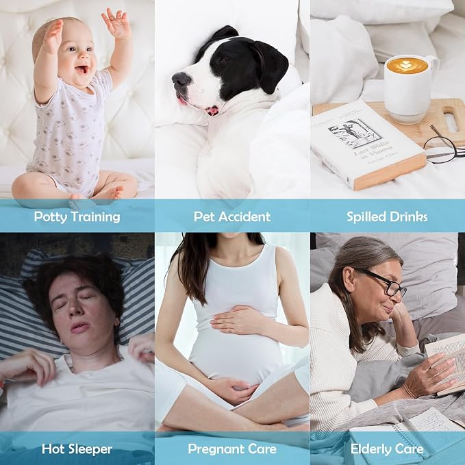 Cozymaker Cooling TwinXL Size 100% Waterproof Mattress Protector | Fitted 8"-21" Deep Pocket, Noiseless 3D Air Fabric, Soft Breathable Smooth Bed Cover Washable