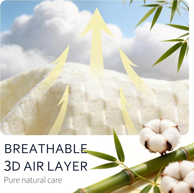 Waterproof Mattress Protector King, Organic Cotton, White | Organic Cotton 250GSM 3D Waffle, Noiseless TPU Waterproof, Deep Pocket 8-18" Fit, OCS & OEKO-TEX Certified, Washable
