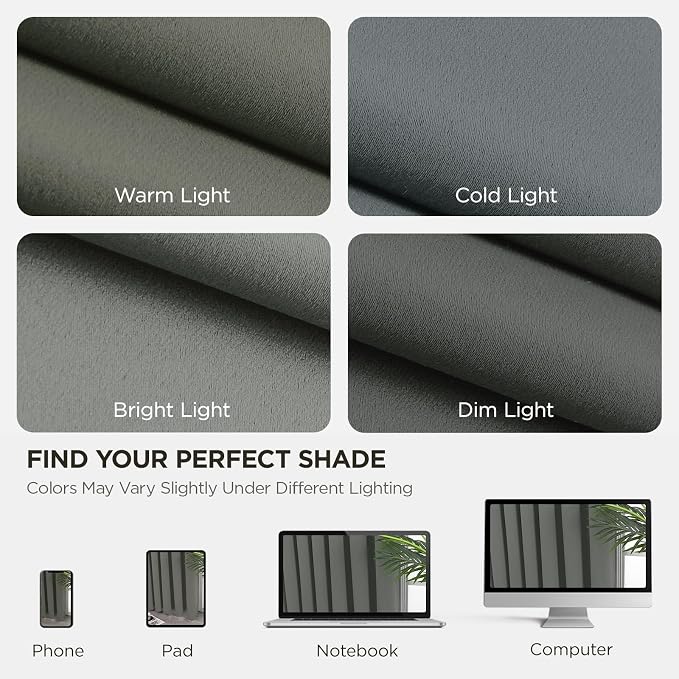 Joydeco Blackout Curtains 90 Inch Length 2 Panels Set, Thermal Insulated Long Curtains& Drapes 2 Burg, Room Darkening Grommet Drapes for Bedroom Living Room Window (Sage Green, W52 x L90 Inch)