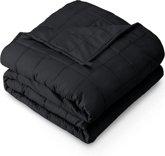 Bare Home Cotton Weighted Blanket (Black, 80"x87" 25lbs) | King Size for Adults, All-Natural 100% Cotton, Premium Heavy Blanket Nontoxic Glass Beads