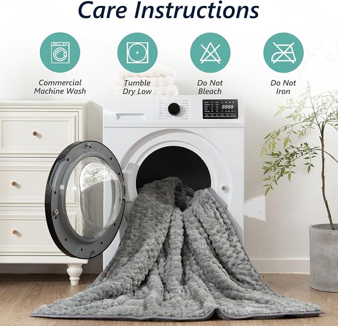 Mr. Sandman Weighted Blankets for Adults, Queen Size 80 x 87 Inches, 15lbs | Machine Washable; Soft Warm Sherpa Fleece; Jacquard Flannel Filled with Glass Beads; Heavy Throw for Sleep and Calm; Grey