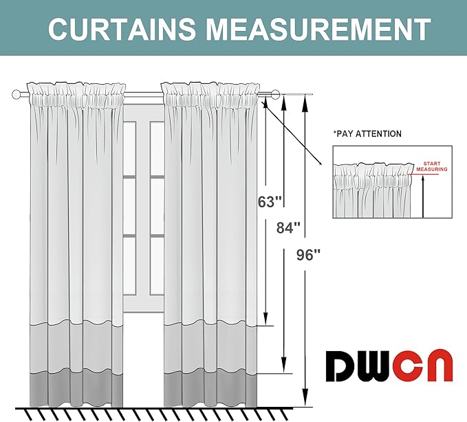 DWCN Blackout Curtains for Bedroom Living Room 38 x 54 Inch Long 2 Panels | Room Darkening, Thermal Insulated, Light Blocking, Rod Pocket Drapes, Noise Reducing Window Treatments, Greyish White
