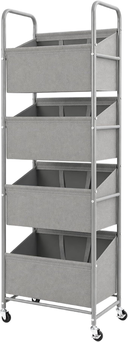 STO STO 4-Tier Vertical Rolling Laundry Hamper, Removable Bags, Gray Faric | 160L Capacity, Space-Saving Vertical Design, Rust-Resistant Steel Frame, Lockable Wheels, Ideal for Apartments & Small Spaces
