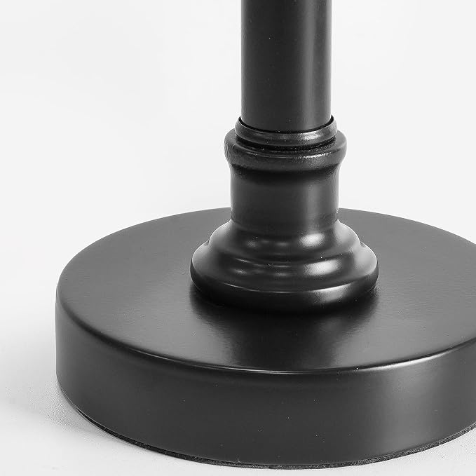19.5" Black Rustic Table Lamps Set of 2 for Living Room Bedroom | Pull Chain Switch Bedside Table Lamps, Farmhouse Nightstand Lamp with Natural Shade, Small Lamp for End Table & Desk Light
