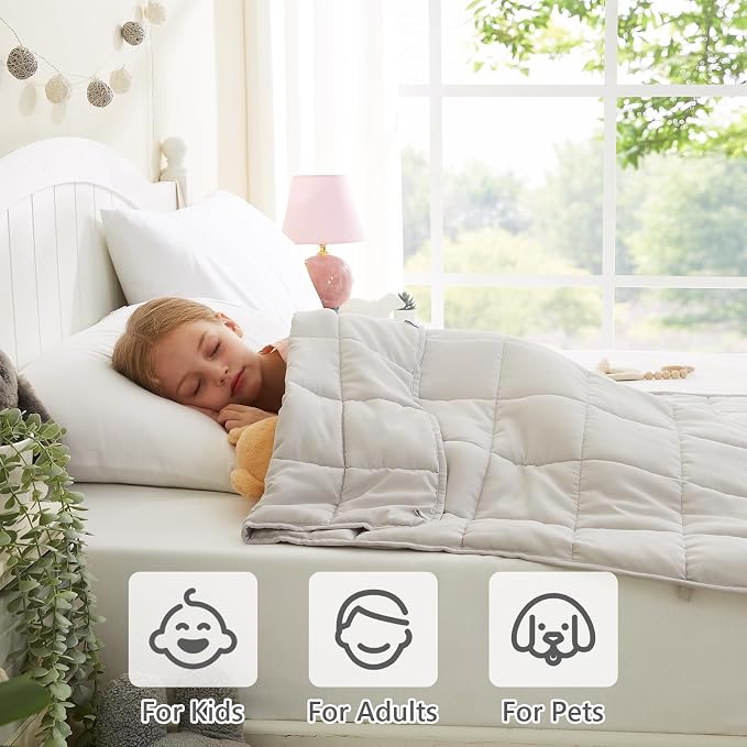 L'AGRATY Weighted Blanket - 36"x48" 3lbs Microfiber Material with Glass Beads Small Blanket for All-Season Summer Fall Winter Soft Thick