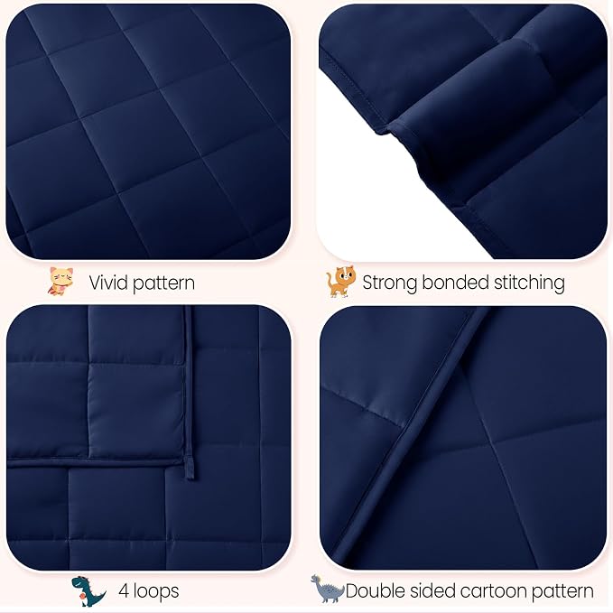 Weighted Blanket - 3 lbs Navy Blue Heavy Blanket - Small Size Breathable Lap Blanket(36"x48", 3 lbs)