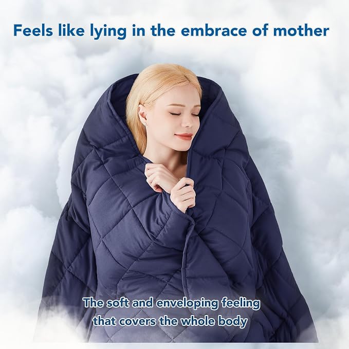 Weighted Blanket for Adults (20 lbs, 60" x 80") Queen Size Soft Cooling Heavy Blanket Sleeping, Apply to 190-210 lbs Body, Thick Breathable Blanket with Glass Bead, Easy Care