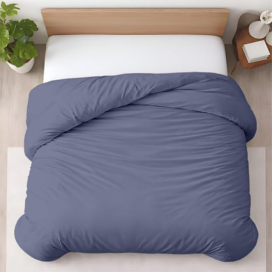 1 Pc 120"x120" Duvet Cover Super King Plus/Super Oversize King Size 100% Egyptian Cotton - 600 TC, Zipper Closure & Corner Ties - Fits Only Extra Large Inserts - Mediterranean Blue