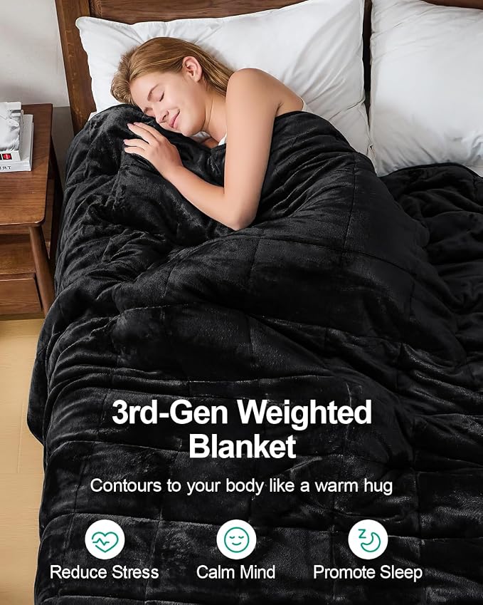 Ultra Soft Sherpa Weighted Blanket for Adults, 60"x80" 17lbs Heavy Blankets | Cozy Comfort for Relaxing Nights, Double-Sided Fluffy Sherpa & Fleece, Double Inner Layers-No Bead Bunching, Even Weight