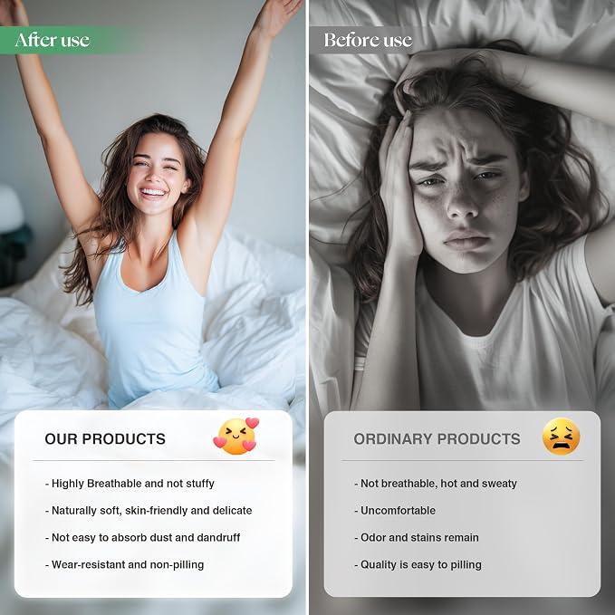 Silver Infused Bed Sheets Set, Temperature-Regulating Fabric with Self-Cleaning Technology for 3X Freshness Sleep, Genuine Organic Viscose Derived from Bamboo (TwinXL, OffWhite)