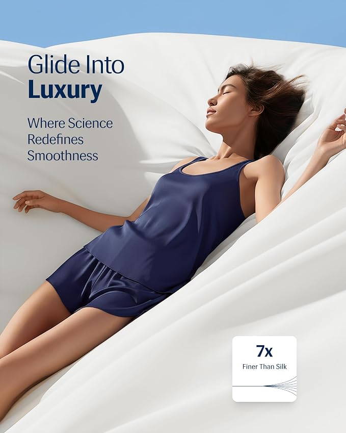REST® Evercool® + Cooling Sheet Set for Hot Sleepers, Twin XL | Bed Sheets for Night Sweat- QMX>0.44, Ionic+ Self-Cleaning Silver Yarn for Sensitive Skin-2 Pillowcases,1 Fitted Sheet