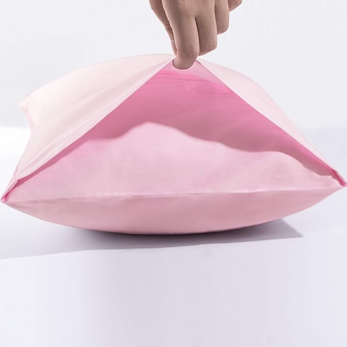 NTBAY Body Egyptian Cotton Sateen Pillowcases, Set of 1, Pink | 500 Thread Count Egyptian Cotton Sateen with Envelope Closure, 1 Pack 20 x 54 Inch Pillowcases, Insert Not Included