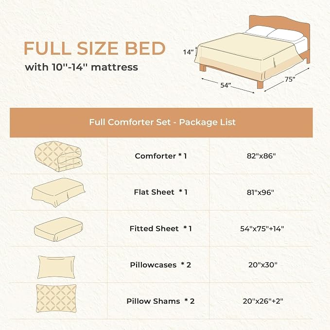 Sasttie Full Size Comforter Set, 7-Piece Bed in a Bag Double, Pintuck Bedding Set for All Season, Includes Comforter, Flat Sheet, Fitted Sheet, Pillowcases and Pillowshams, Red
