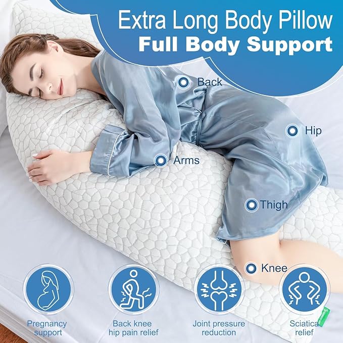 SUPA MODERN Cooling Bed Pillows for Sleeping 1 Pack Shredded Memory Foam Pillows Adjustable Cool Pillow for Side Back Stomach Sleepers Luxury Gel Pillows Body Pillow with Washable Removable Cover