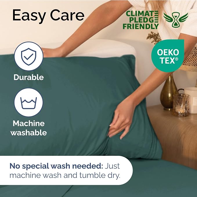 Twin XL Size 3 Piece Sheet Set - Ultra Soft & Cooling Sheets - Dusty Teal | Fits 8 Inch to 16 inch Mattress, Wrinkle Free & Fade Resistant with Deep Pockets, Breathable, Comfy Hotel Luxury Bedding