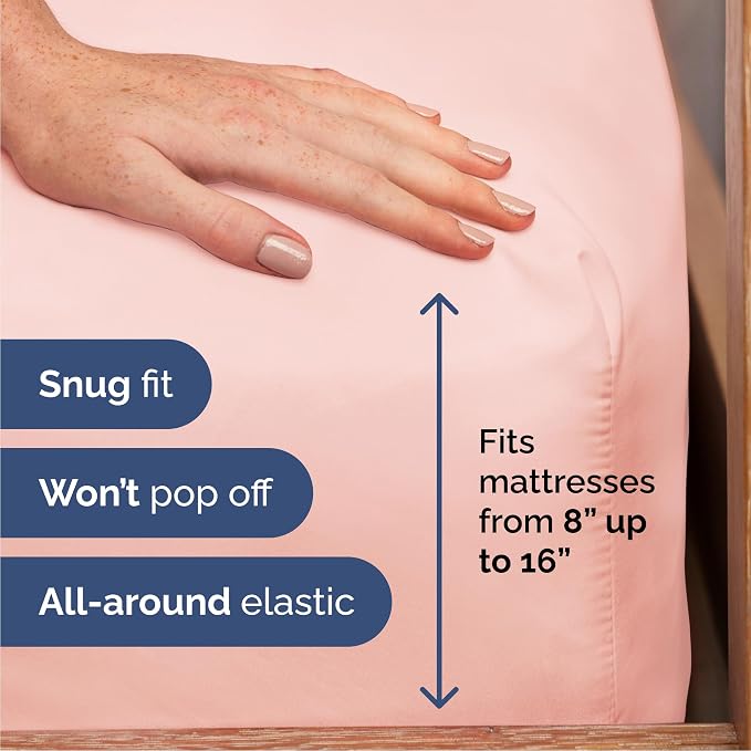 Cal King Size 4 Piece Sheet Set - Breathable & Cooling Sheets - Baby Pink | Hotel Luxury Bed Sheets for Women & Men, Deep Pockets, Easy-Fit, Extra Soft & Wrinkle Free Sheets, Oeko-Tex Bed Sheet Set