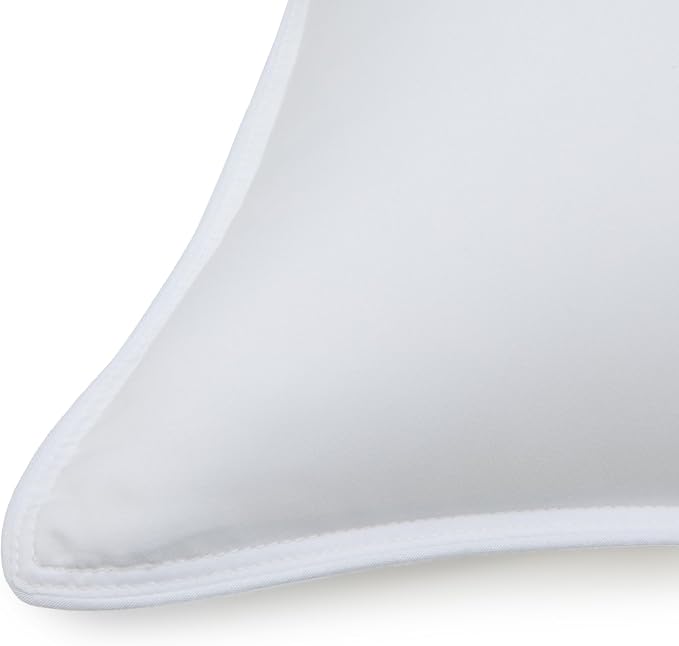 Amazon Basics Down-Alternative Pillows for Stomach and Back Sleepers, Soft Density, Machine Washable, 20 x 36 inches, White, 2-Pack