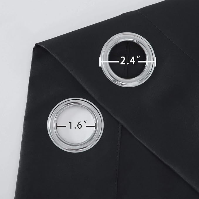 Blackout Curtains 66 x 84 inch/Black Curtains Set of 2 Panels/Thermal Insulated Room Darkening Bedroom Curtains