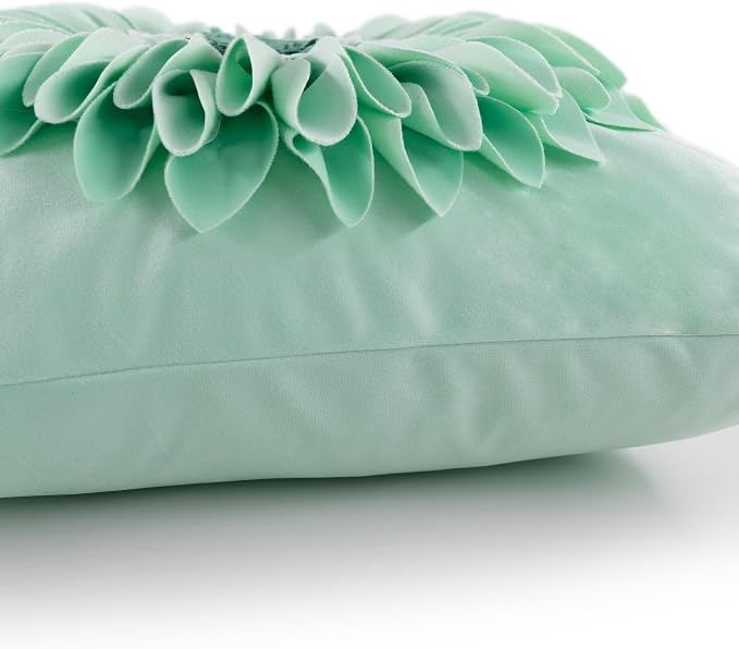OiseauVoler Decorative 3D Flower Throw Pillow Cover for Couch 18 x 18 Inch