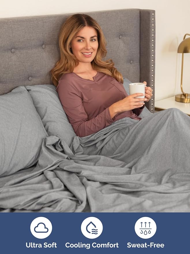 Extra Deep King Sheet Set - 4 Piece Breathable & Cooling - Heathered Grey | Easily Fits 18 to 24 inch Mattress - Ultra Soft, Wrinkle & Fade Free with Extra Deep Pockets - Comfy Hotel Luxury Bedding