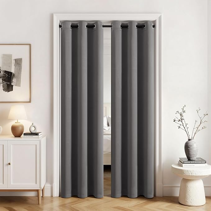 MIULEE Closet Curtain for Open Closet Without Door Grommet Top 34x80 Inches | Covers Closet, Privacy Curtains for Room Divider, Sun/Light Blocking, Quality Fabric, Doorway